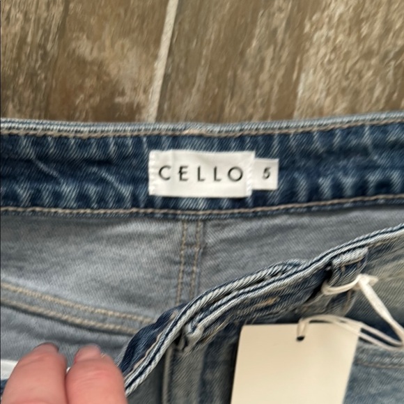 Cello High Rise Straight Distressed Jeans in Light Blue - Picture 2 of 12